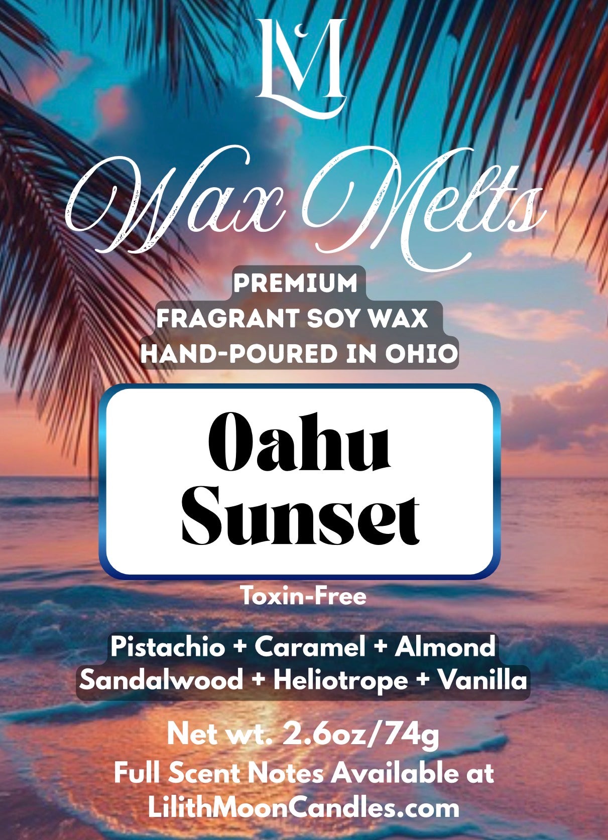 Oahu Sunset (Cheirosa62 Inspired) Premium Fragrant Soy Wax Melt Bar (2.6oz/74g)