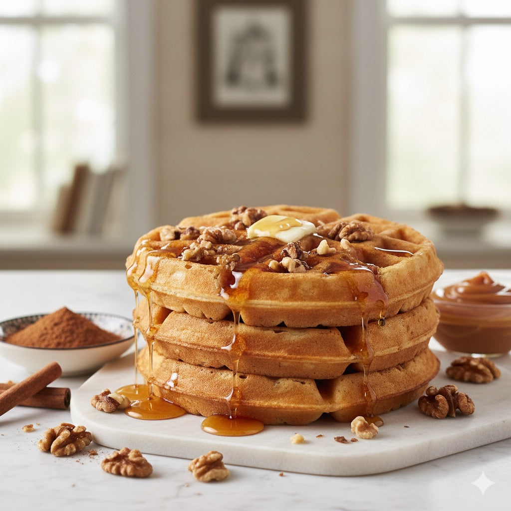 Maple Walnut Waffles Fragrant 10oz Luxury Soy Wax Candle (Black Smoke Jar)