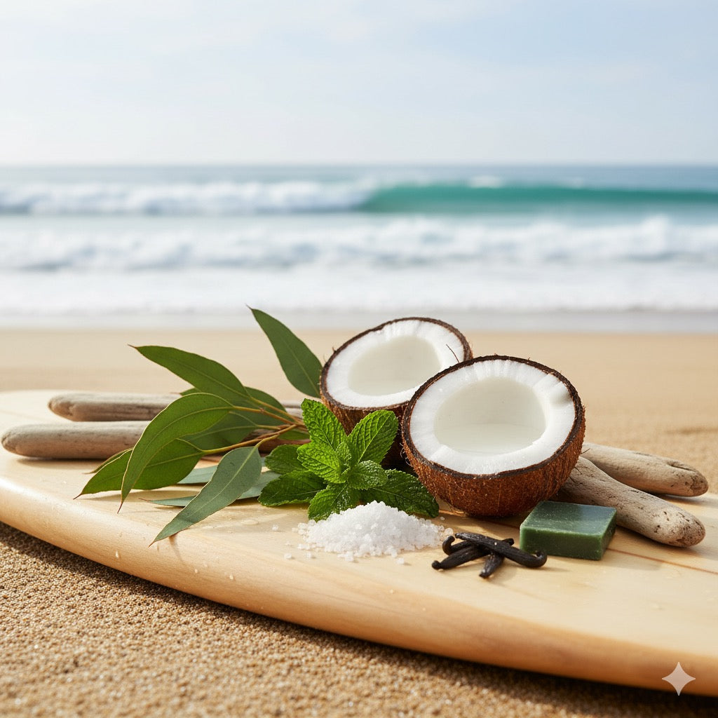 Surf Shop Fragrant 10oz Luxury Soy Wax Candle (Black Smoke Jar)