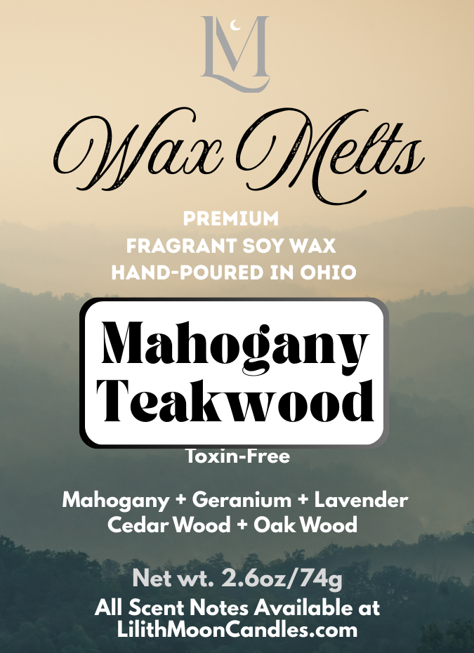 Mahogany Teakwood Premium Fragrant Soy Wax Melt Bar (2.6oz/74g)