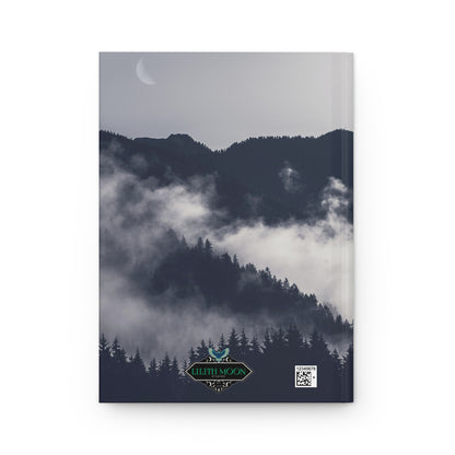 Greyscale Black & White Misty Trees Forest Soft-Touch Matte Hard Cover Journal