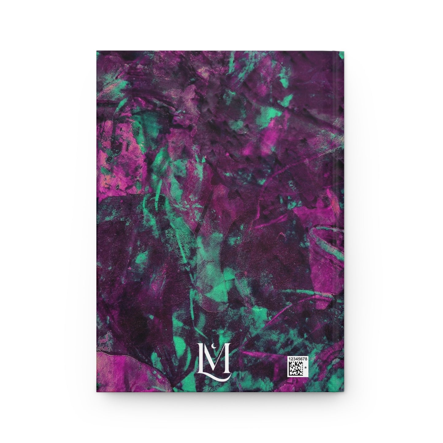 Abstract Teal Pink & Black Paint Canvas Soft-Touch Matte Hard Cover Journal