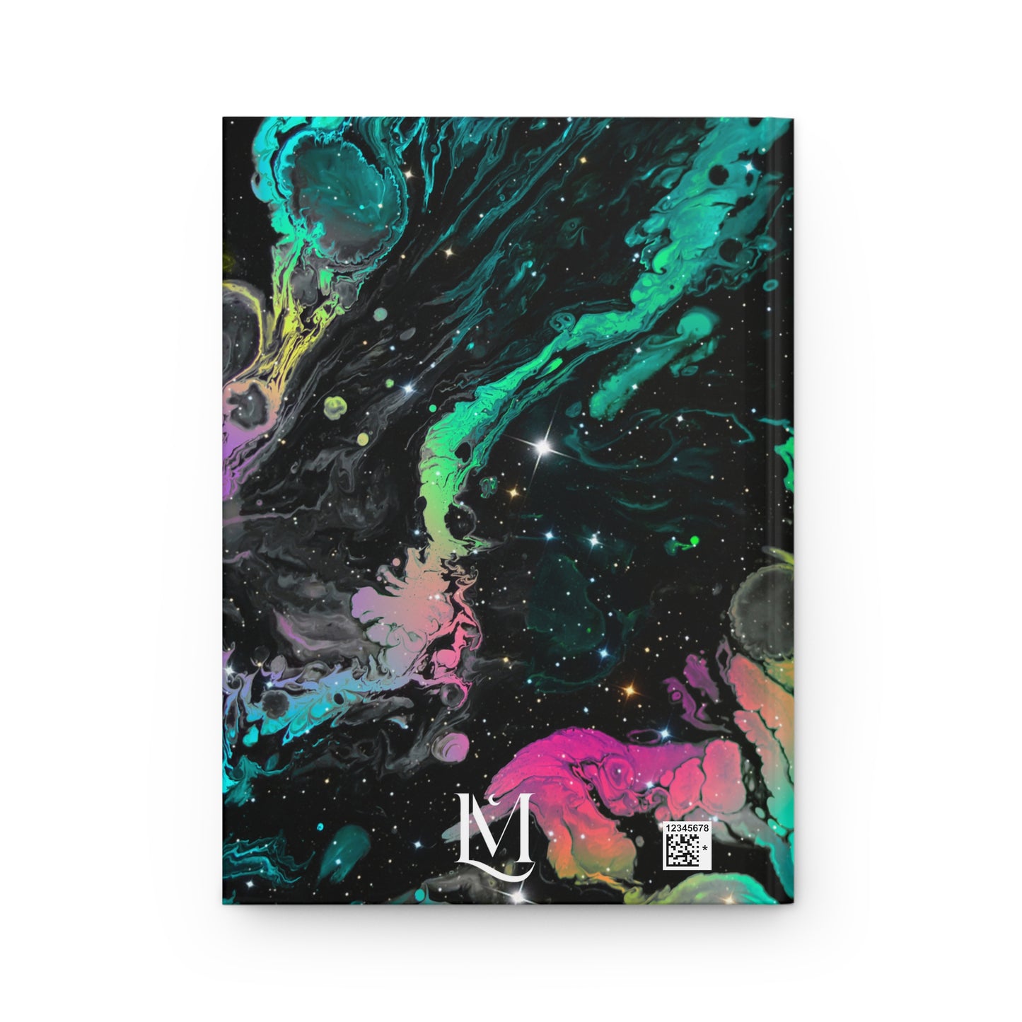 Abstract Dark Rainbow Colorful Galaxy inspired Soft-Touch Matte Hard Cover Journal