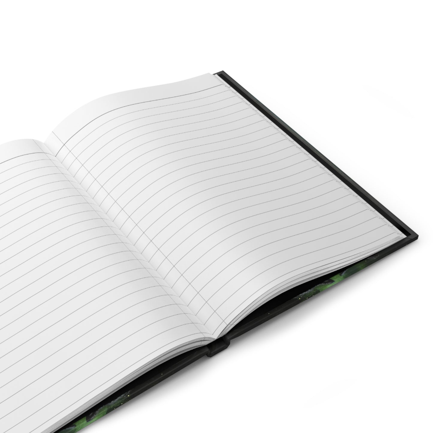 Black Wolf with Green Eyes Ethereal Magical Celestial Soft-Touch Matte Hard Cover Journal