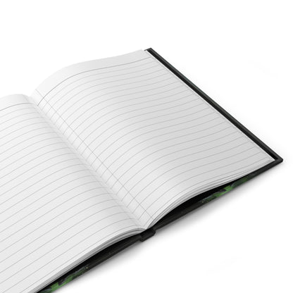 Black Wolf with Green Eyes Ethereal Magical Celestial Soft-Touch Matte Hard Cover Journal