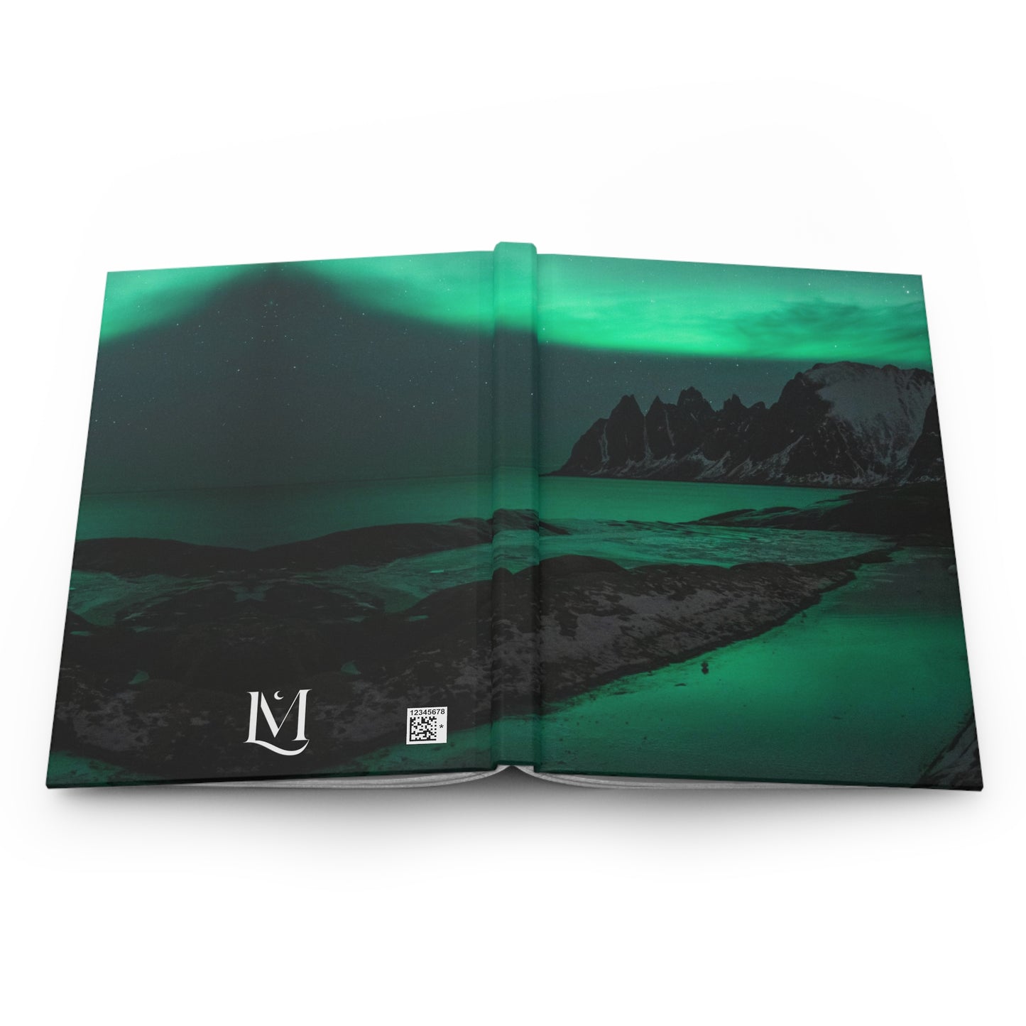 Green Aurora Borealis Northern Lights Soft-Touch Matte Hard Cover Journal