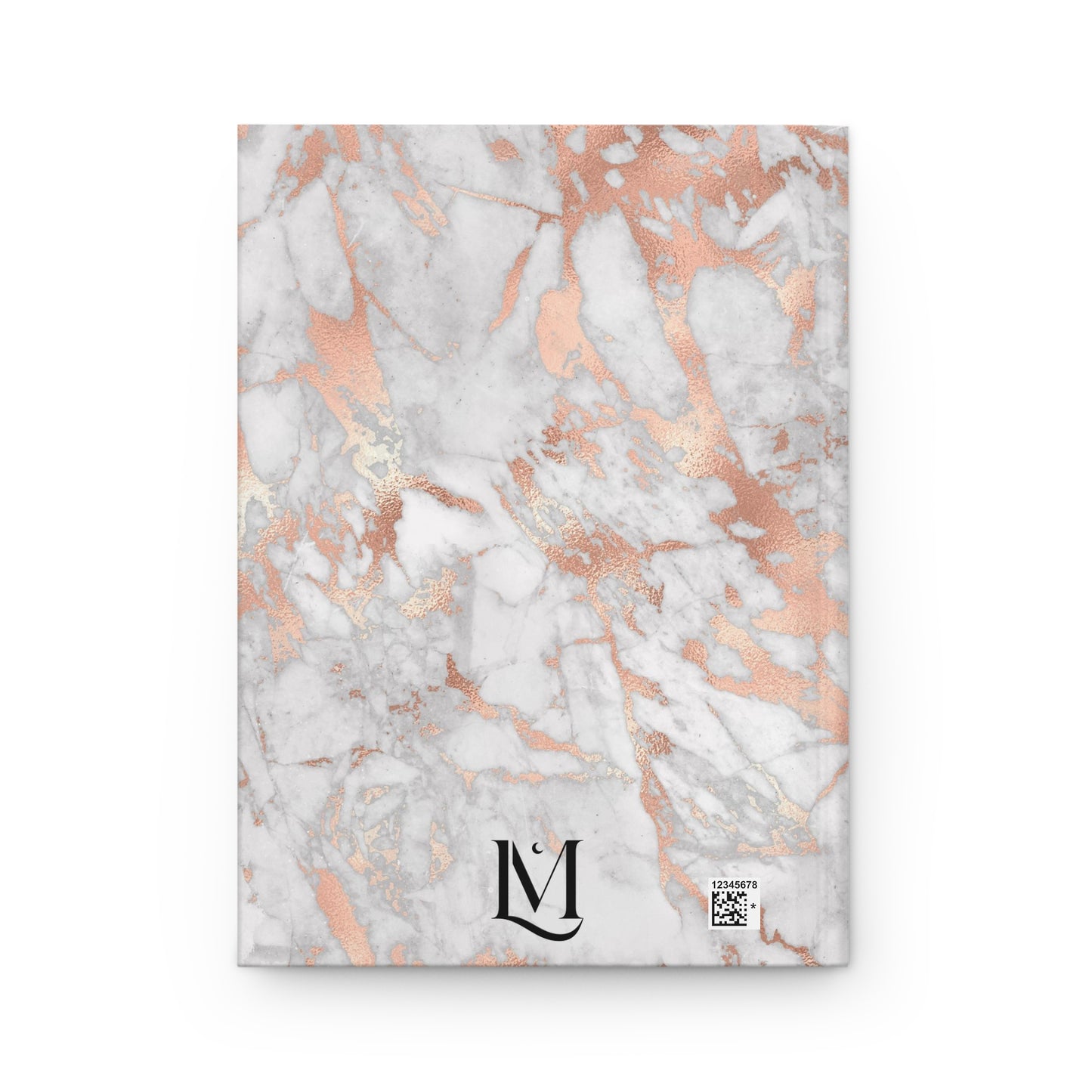 White & Rose Gold Marble (Digital Effect) Soft-Touch Matte Hard Cover Journal