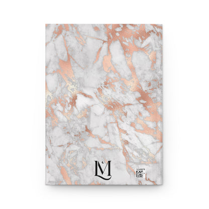 White & Rose Gold Marble (Digital Effect) Soft-Touch Matte Hard Cover Journal