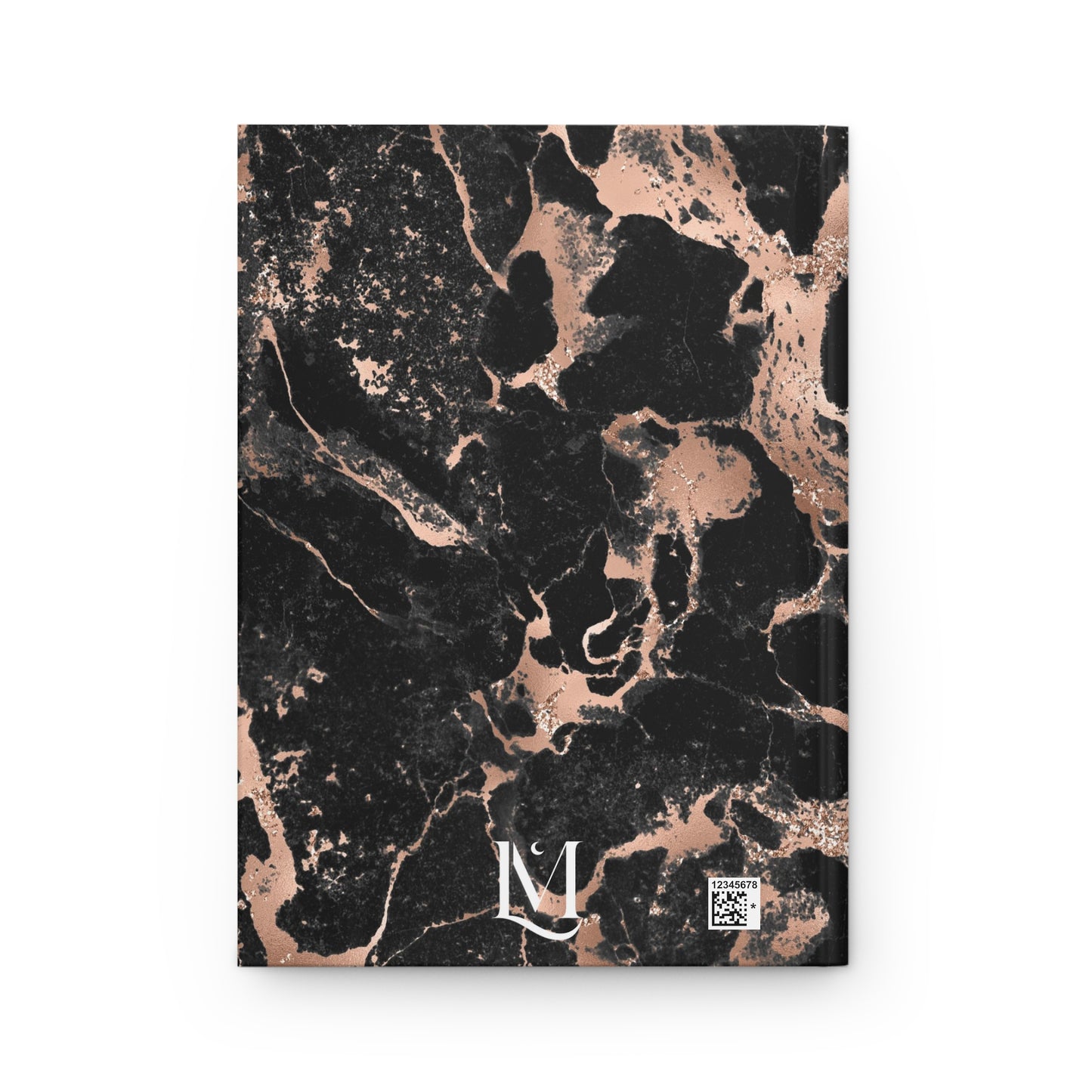 Black & Rose Gold Marble (Digital Effect) Soft-Touch Matte Hard Cover Journal