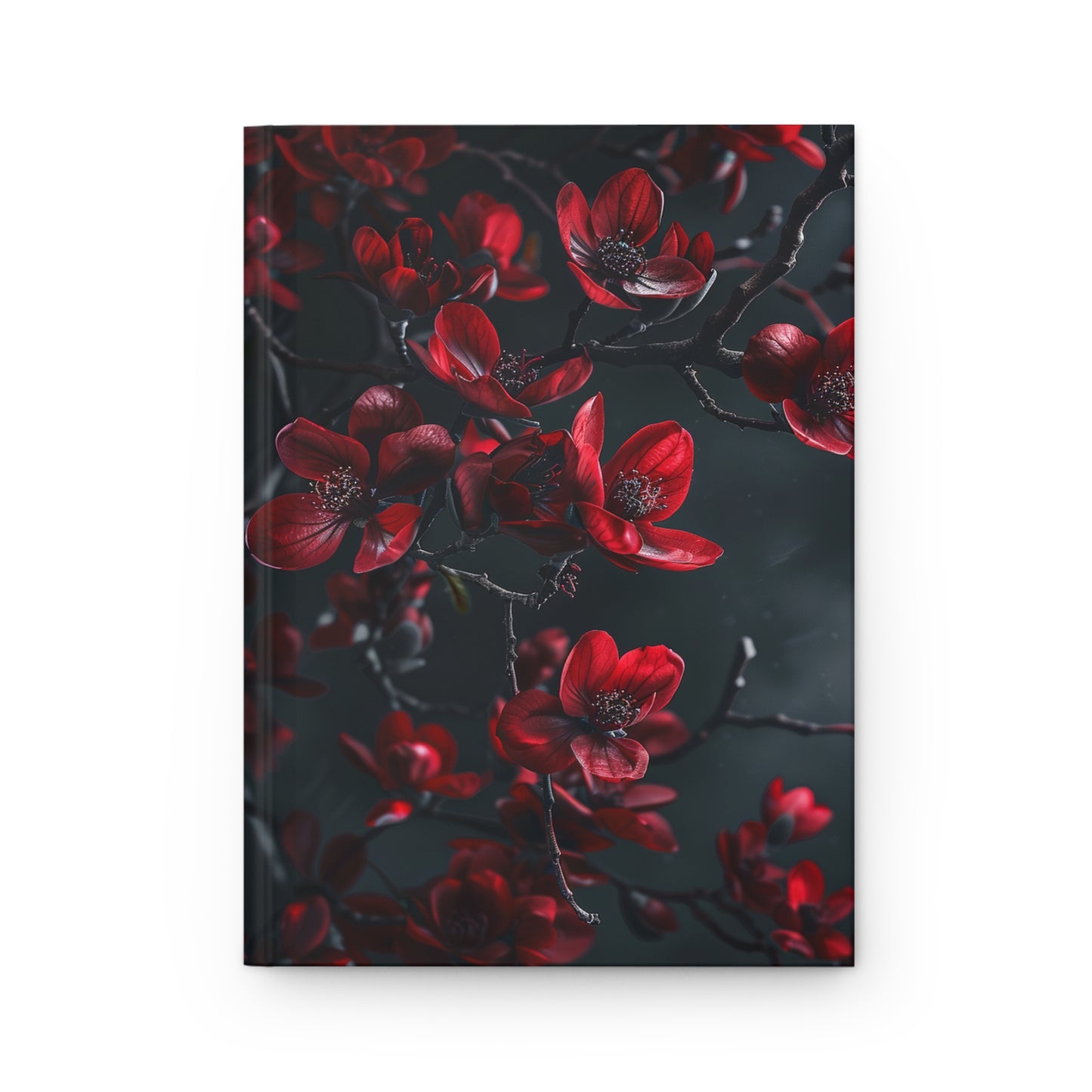 Red & Black Flowers Floral Gothic Soft-Touch Matte Hard Cover Journal