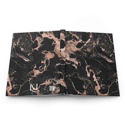 Black & Rose Gold Marble (Digital Effect) Soft-Touch Matte Hard Cover Journal