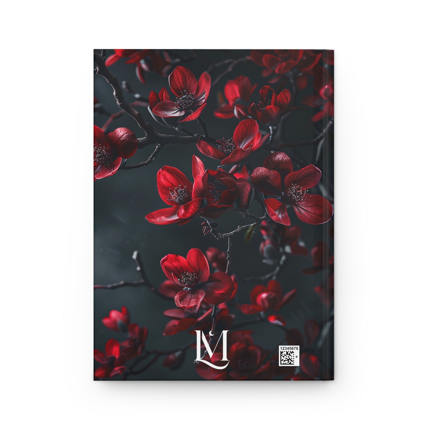 Red & Black Flowers Floral Gothic Soft-Touch Matte Hard Cover Journal