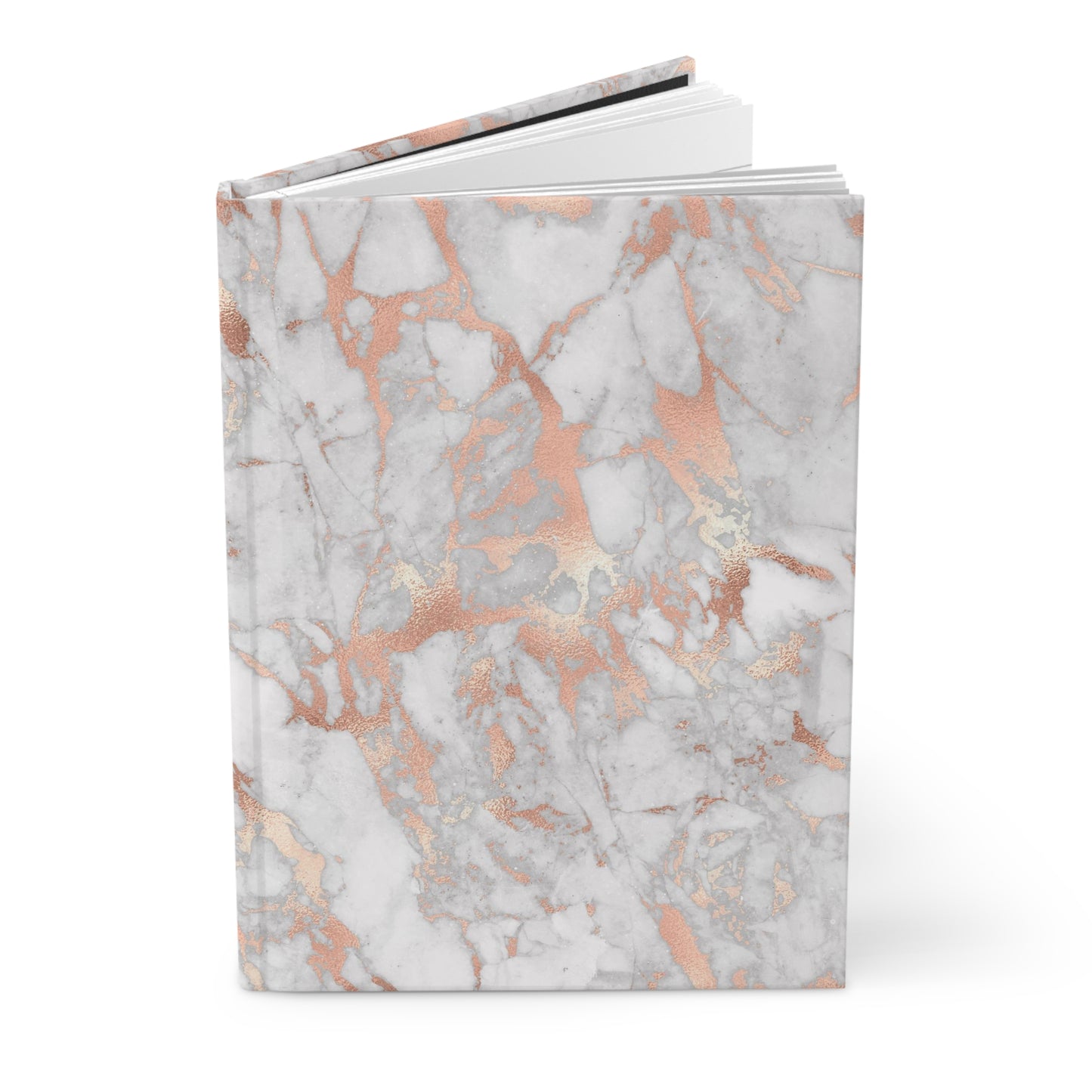 White & Rose Gold Marble (Digital Effect) Soft-Touch Matte Hard Cover Journal