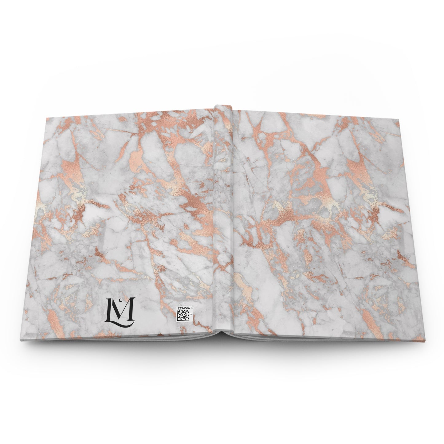 White & Rose Gold Marble (Digital Effect) Soft-Touch Matte Hard Cover Journal