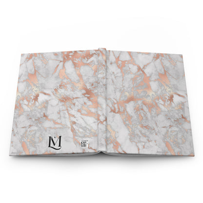 White & Rose Gold Marble (Digital Effect) Soft-Touch Matte Hard Cover Journal