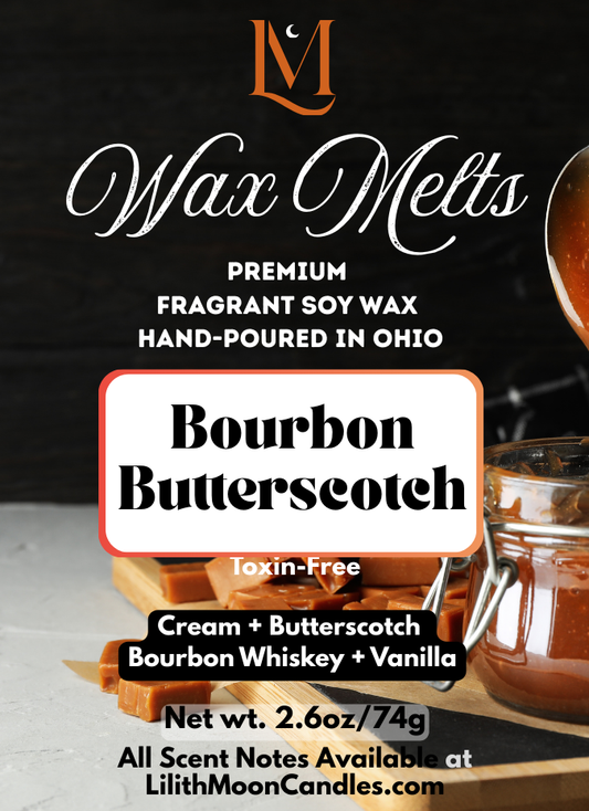 Bourbon Butterscotch Premium Fragrant Soy Wax Melt Bar (2.6oz/74g)
