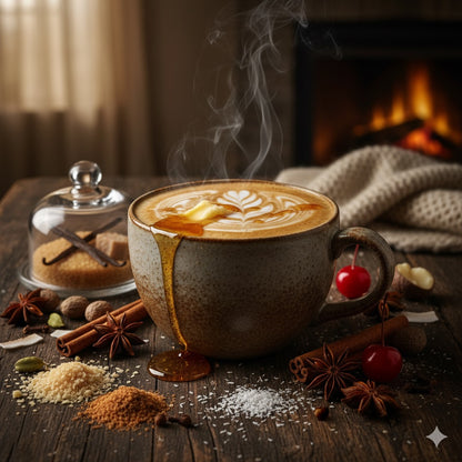 Masala Chai Fragrant 10oz Luxury Soy Wax Candle (Black Smoke Jar)