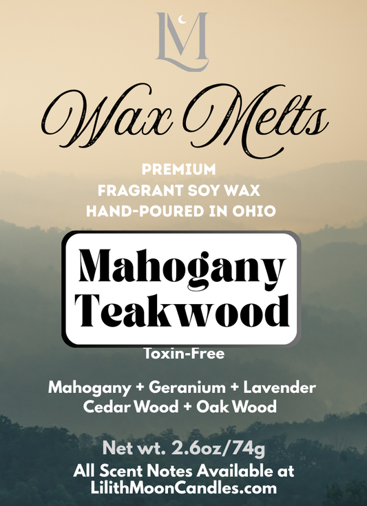 Mahogany Teakwood Premium Fragrant Soy Wax Melt Bar (2.6oz/74g)